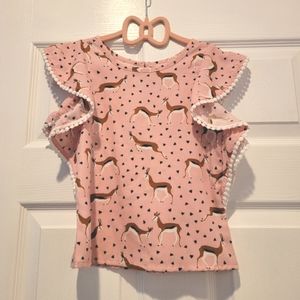 Little Girls Pink Deer/Antelope Shirt 4T